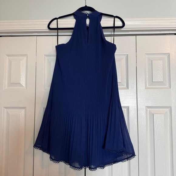Lulus Elegant cobalt Blue Pleated Halter Dress size Small - Picture 3 of 12